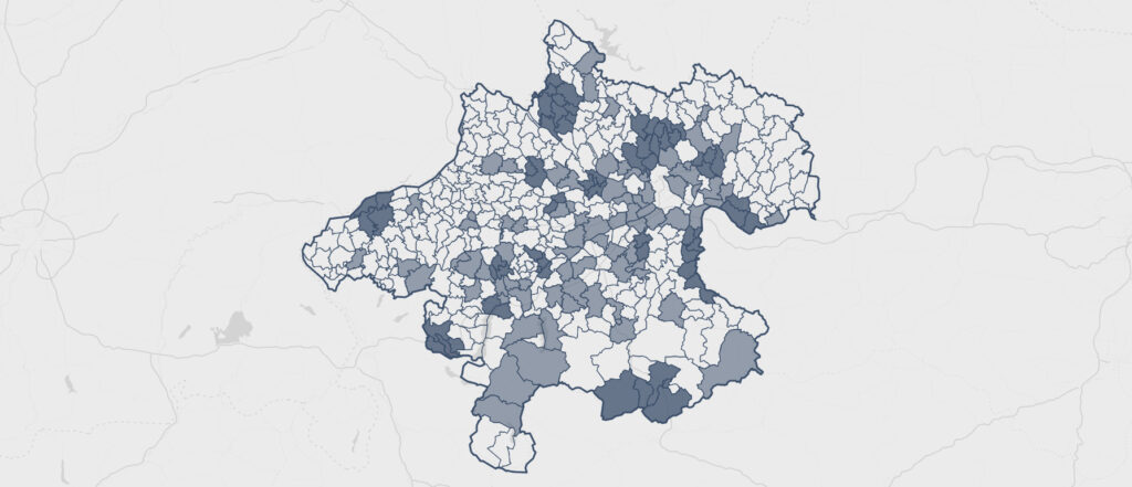 Karte mit Gemeinden Oberösterreich